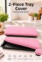 Red Gingham Elastic Oven Tray Cover, Dust and Dirt-Protective Tray Cover—Set of 2 - 2