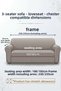 Seat Cover Brick Pattern Armchair Cover Flexible Washable 3 Seater One Pcs Sofa Cover - 2