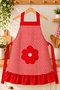 Daisy-Print Kitchen Apron (Water-Repellent and Stain Resistant Fabric)