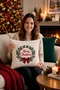 New Year's Themed Punch Embroidered 2-Piece Throw Pillow Cover Set |   Zippered 42X42 cm |   Modern Sofa Throw Pillow, Christmas Patterned, Decorative - 4