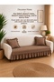 Brown Sofa Cover with Ruffles and a Carefree Print - 2