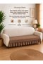 Brown Sofa Cover with Ruffles and a Carefree Print