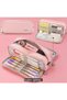 Angoo 3-Compartment Large Capacity Pen Holder Pink - 3