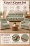 Multipurpose Modern Bohemian Velvet Non-Slip Foam-Padded Sofa Cover, Sofa Cover Set 3,1,1 - 2