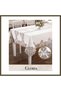 Linen Single Tablecloth, 160x300 cm, Lace-Edged Dining Tablecloth, Gloria Model BX