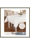 Matilda Cream-Gold Model 155x300 cm Linen Tablecloth, Dining Table Decor, BX