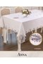 Gardenya Linen Anna Model 160x260 cm Single Tablecloth, Cream, Elegant Dining Tablecloth BX - 2