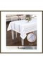 160x260 cm Sahra Model White Polyester Lace-Like Knit Linen-Style Dining Tablecloth BX