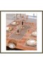 Wicker Placemat Set, Gray-Beige, 6-Person, 7-Piece Modern Dining Table Set with Table Runner, BX