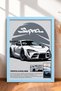 White Wide-Frame Japanese Sports Car Framed Art Print / Car Poster for Garage or Office Wall Decor OTO047