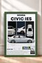 White Classic Japanese Sedan Framed Art Print Car Poster for Garage or Office Wall Decor OTO038 - 3