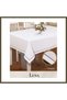 160x260 cm Luna Model Cream Linen Tablecloth—Modern, Stylish Home Textiles BX