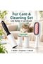 Cat Comb and Lint Roller Set with 2 Replacement Rolls—4-Piece Set for Cleaning Pet Hair from Furniture and Clothing