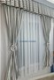 Kitchen Curtain, Closely Pleated, 1/3 Gray Striped, with Fringe, Short Curtain Rail, Modern Drapery Curtain - 3