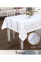 Sahra Model White 160x220 cm Polyester Lace-Like Knit Linen Tablecloth HB006 - 4
