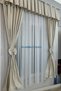 Kitchen Curtain, Closely Pleated, 1/3 Gingham Pattern, Beige and Taupe Color, with Fringe, Short Curtain Rail, Drapery Curtain, Modern - 3