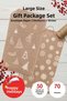 1950s New Year's Large Gift Package - 25 each of pine and Checked gift wrap (18x30 cm) + 70 stickers