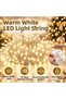 Transparent Wired Warm White LED String Lights with 8 Modes, Interconnectable with Plug-in Connectors—Perfect for Christmas Trees, Balconies, Gardens, and Decorative Lighting