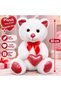 30 CM Plush Bear with a Heart, Gold-Colored Heart and Bow, Soft Bear PL62500 - 3