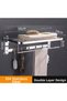 Oval-Cornered Towel Rack with Shelf, 60 CM, SS304 Stainless Steel, Polished Chrome Finish - 2