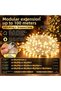 Transparent Wired Warm White LED String Lights with 8 Modes, Interconnectable with Plug-in Connectors—Perfect for Christmas Trees, Balconies, Gardens, and Decorative Lighting - 2