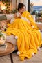 Single-Person Plush Blanket with Pom-Poms—Soft-Textured TV and Sofa Blanket