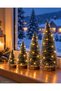 New Year's Tree Set with Snow Effect: 1 LED + (1 x 25 cm, 1 x 20 cm, 1 x 15 cm, 1 x 10 cm) – Set of 4 Fir Trees - 6