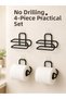 Black 4 Pieces Metal Toilet Paper Holder Self-Adhesive Mounting Without Drilling Bathroom Hanger - Lisinya