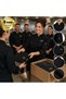 5 Black Chef Jackets for Women, Customized with Your Logo - Professional Chef Jacket Made of Gabardine Fabric, Size S. - 3