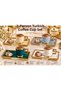 2-Person Porcelain Turkish Coffee Cup Set, 4 Pieces, with Gold-Plated Rectangular Saucer, Luxurious Coffee Presentation Set. - 8