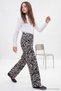 Black Girls' Wide Leg Zebra-Print Jeans TKDAW27JE00035 - 5