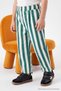 Green Boys' Balloon-Style Striped Jeans with Pockets TKDAW27JE00028