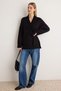 Black Double-Breasted Closure Cotton Long Cardigan Twoaw27Hi00264 - 3