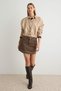 Khaki Mini A-Line Denim Skirt Twoaw27Et00153 - 2