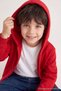 Navy Blue Cotton Boys' Plain/Basic Zippered Knitted Cardigan/Sweatshirt Tkdaw27Sw00004 - 3
