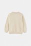 Beige Boys' Plain-Knit Crew Neck Printed Long-Sleeve Sweatshirt TKDAW27SW00107 - 4