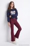 Burgundy Solid/Basic Flare/Flared Girls' Stretch Knit Leggings TKDSS24TA00007 - 3