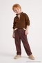 Brown Boys' Velvet-Pocketed Woven Pants TKDAW27PL00021 - 3