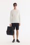 Men's Ecru Crew Neck Easy-Ironing Wrinkle-Resistant Regular Fit Sweater A61Y5002 - 8