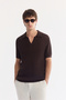 Men's Brown Polo Collar Soft Touch Comfort Fit Knitwear T-Shirt A61Y5045 - 3