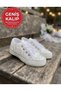 Girls' White Color Stone-Embellished Lace-Up Fancy Stylish Sports Shoes - 5
