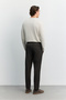 Men's Brown Plaid Relaxed Fit Trousers with Elasticated Back Waist and Pile Detail A62Y3050 - 5