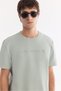 Men's Mint Green Crew Neck Printed Bi-Stretch Interlock Regular Fit T-Shirt A61Y1161 - 2