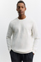 Men's Ecru Crew Neck Embroidered Interlock Regular Fit Sweatshirt A62Y1275 - 5