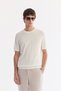 Men's Ecru Crew Neck Easy Ü Tulle Enen Wrinkle-Free Regular Fit Knitwear T-Shirt A61Y5032