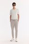 Men's Light Gray Elastic Waist Lace-Up Easy-Iron Interlock Regular Fit Sweatpants A61Y3408