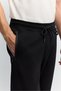 Men's Black Elastic Waist Lace-Up Interlock Jogger with Side Zipper Pockets B003404 - 7