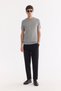 Men's Gray Crew Neck Easy Ü Tulle Enen Wrinkle-Free Regular Fit Knitwear T-Shirt A61Y5032 - 6