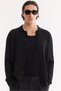 Men's Black Polo Collar Buttoned Rayon Regular Fit Cardigan A61Y5001 - 4