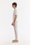 Men's Ecru Crew Neck Easy Ü Tulle Enen Wrinkle-Free Regular Fit Knitwear T-Shirt A61Y5032 - 3